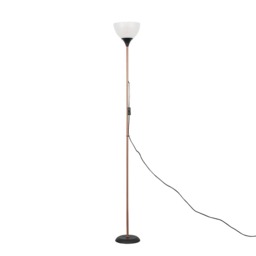 ValueLights Dalby Copper & Black Uplighter Floor Lamp White Shade Black