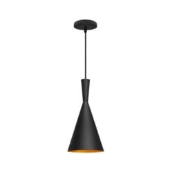 1 Lamp Pendant Light Cone Aluminium Black Ceiling Light
