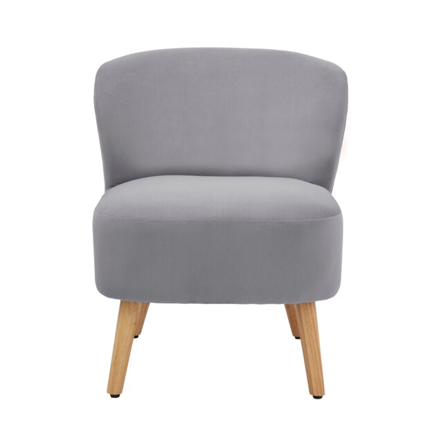Evie Velvet Accent Chair Grey Grey