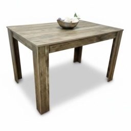 Dining Table Brown Rustic Wood Effect, Place for 6 Seats for Kitchen, Office or Dining room (H75 x L140 x W80 CM)