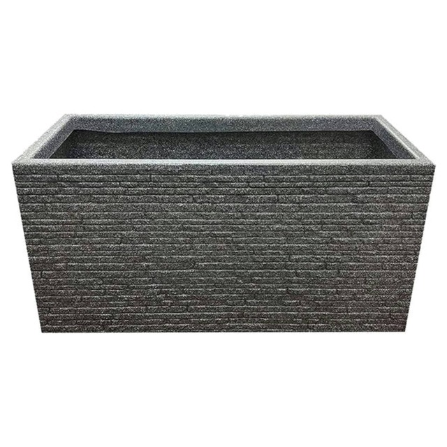 1 x Large Rectangle Slate Effect Planter For Garden Indoor & Outdoor Patio Planters Pots Grey