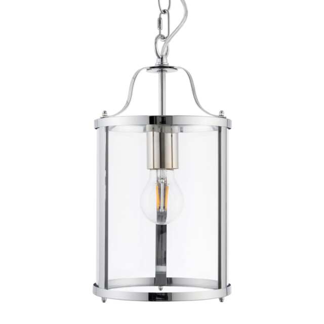 Chester - Chrome Lantern Style Adjustable Pendant Light