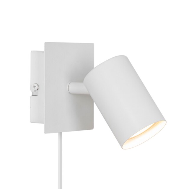 Nordlux Frida Indoor Wall Light White Metal Sensor GU10 Adjustable Head - Plug In or Mains Powered , IP20 White White