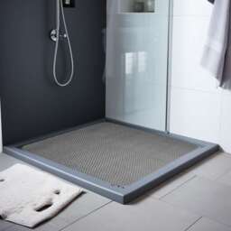 Nicoman Quadrant Reversible Dual-Colour PVC Shower Mat - 53cm Grey Grey/Brown Quadrant 53x53cm