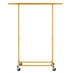House of Home Heavy Duty Gold Clothes Rail Adjustable Width Height with Shelf on Wheels
