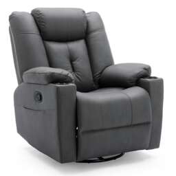 Afton Electric Technology Fabric Auto Recliner USB Lounge Sofa Chair (Charcoal)