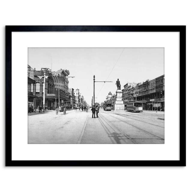 "Vintage Photo Canal Street New Orleans 1900 USA 9x7"" Black Framed Wall Art Print"