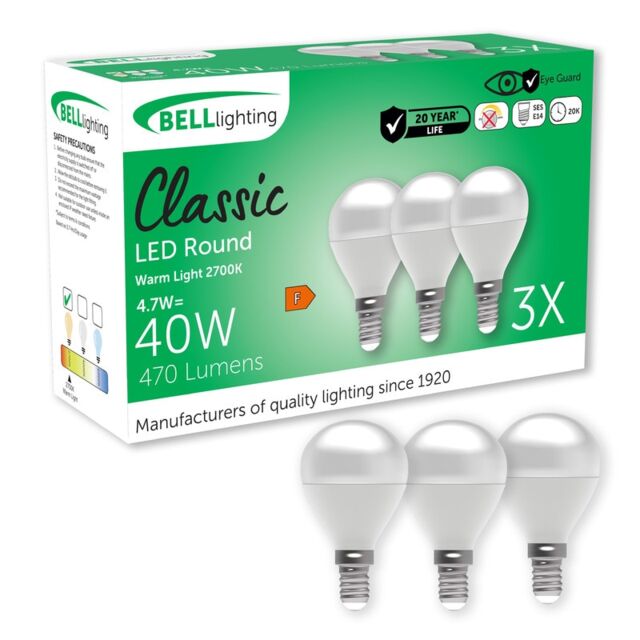 BELL Lighting E14 LED Golf Ball Bulb Warm White 470lm 4.7W Non Dimmable White Warm White - 2700K 3