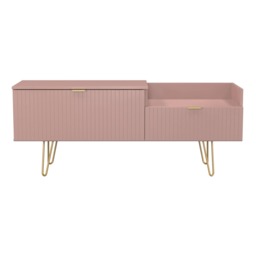 Bexley 2 Drawer 2 Level Media Unit in Kobe Pink (Ready Assembled) Pink Kobe Pink