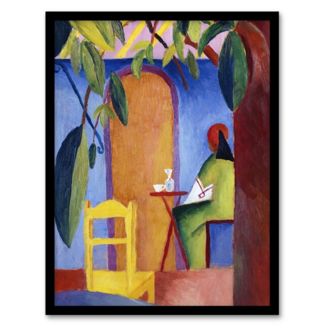 August Macke Turkish Cafe Colourful Oil Painting Framed Wall Art Print A4