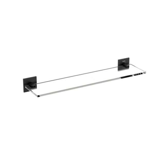 Cosmic Glass Shelf with Durable Metal for Bathroom, Matte Finish Black - 40cm Multi 1