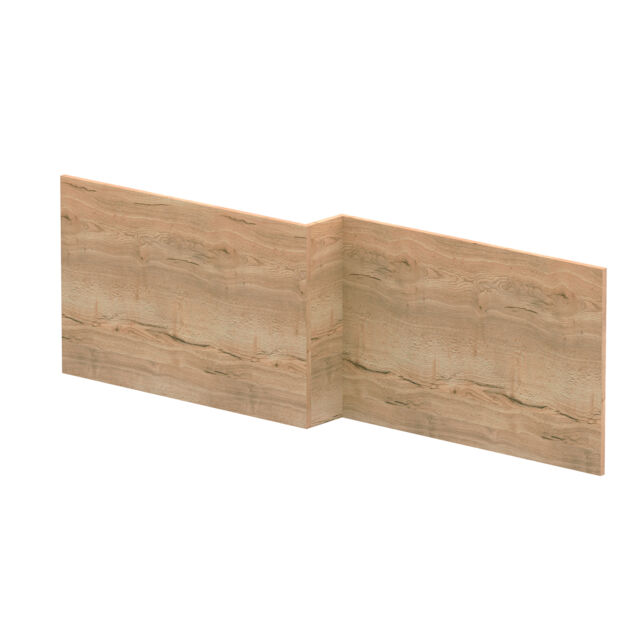 Balterley Edge/Power L Shape Square Front Bath Panel - Textured Woodgrain Autumn Oak Brown Halifax Oak 1
