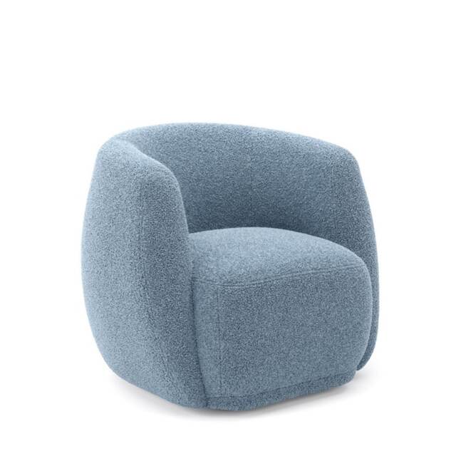 Clay Indoor Tub Chair - Sherpa - L79.5 x W82 x H72 cm - Bluebell - Flat Pack