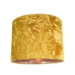 "Modern Ochre Crushed Velvet 8"" Table/Pendant Lampshade with Shiny Copper Inner Yellow Ochre 1"