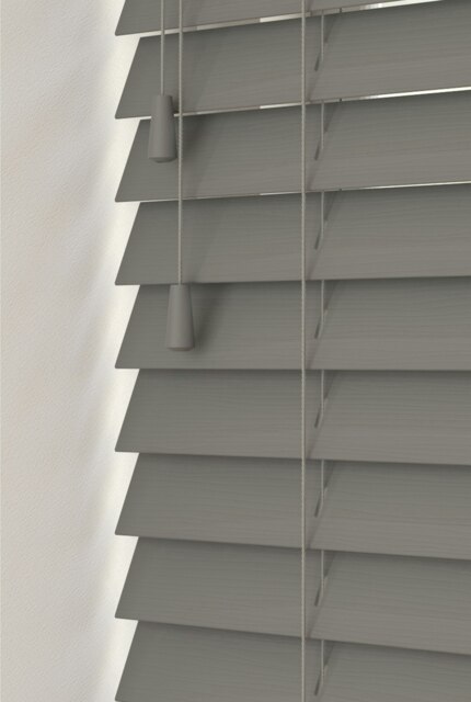 Faux Wooden Venetian Blind 150cm x 200cm Grey Dark Grey