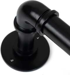 Lister Cartwright 25mm Obsidian Black Industrial Pipe Extendable Curtain Pole Heavy Duty Metal Curtain Rod(70-120 cm)