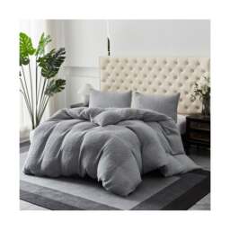 Ezysleep Winter Soft Teddy Fleece Fabric Duvet Set Warm And Cosy Bedding Grey Silver