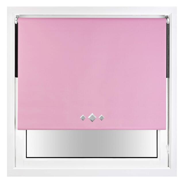 Blackout Roller Blind Diamond Eyelet Metal Fittings Pink Pink