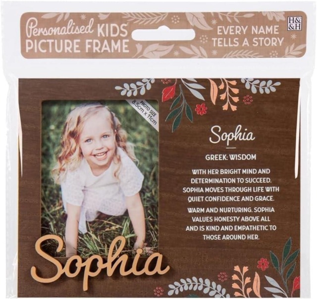 History & Heraldry Pre-Personalised Kids Wooden Picture Frame - Sophia