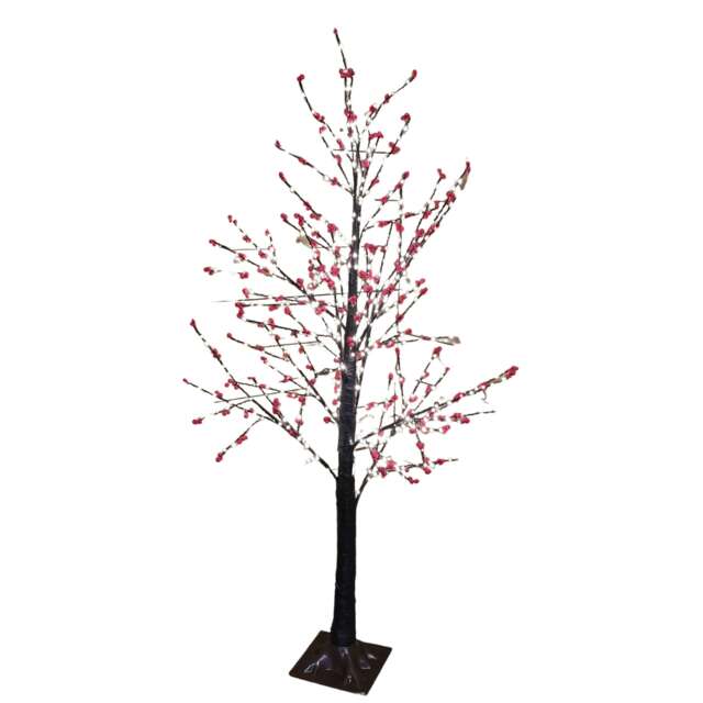 150cm 5ft Christmas Lit Black Twig Berry Tree 500 Warm White LED