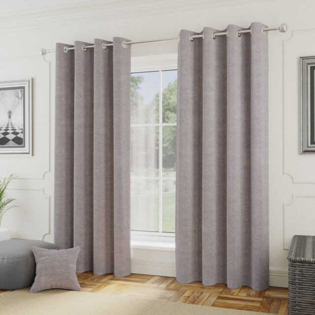 Enhanced Living Royale Silver Room Darkening Boucle Readymade Curtains (PAIR) - 66 x 90 inch (168x229cm) Silver Silver 2