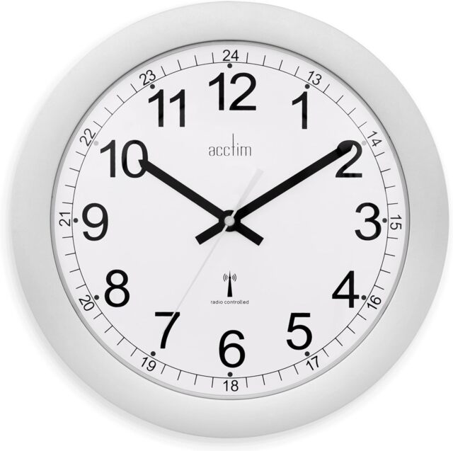 Acctim Formia Wall Clock Radio Controlled Energy Efficient Movement Silver 30cm