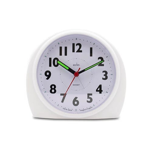 Acctim Jefferson Jumbo Sweep Alarm Clock, Large Display White White