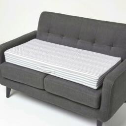 Homescapes Grey Stripe Cotton Orthopaedic Foam 2 Seater Booster Cushion Grey Grey Stripe 100 x 50 x 10 cm