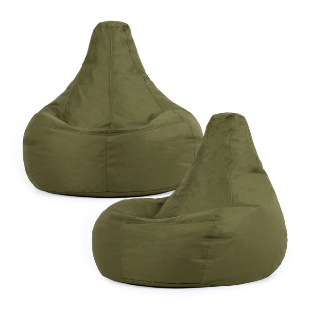 Dalton Medium Beanbag Corduroy Khaki Set of 2