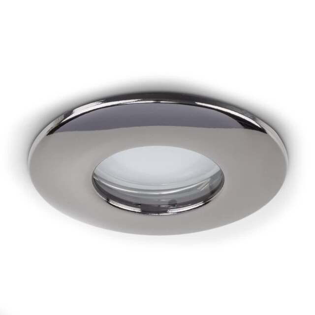 ValueLights 6 Pack Fire Rated IP65 Black Chrome Downlights Cool White Bulbs Black