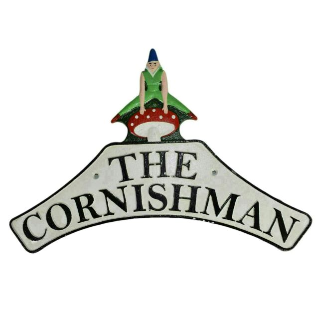 Cornishman Pixie Cast Iron Sign Plaque Door Wall House Fence Gate Post Garden