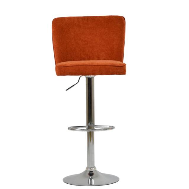 Lakeland Furniture Penwith Orange Fabric Chrome Fixed Base 1 Bar Stool