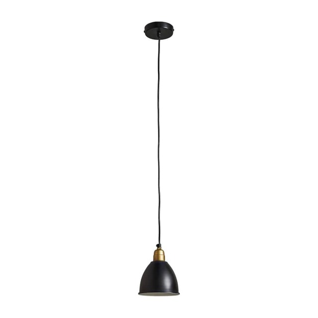 ValueLights Eli Matte Black and Gold Dome Ceiling Pendant Light Fitting