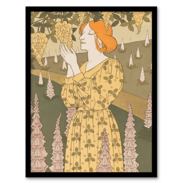 Maurice Pillard Verneuil Framed Wall Art Print Laburnum and Foxglove Home Décor