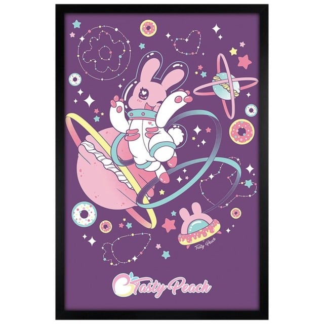 Black Wooden Framed Tasty Peach (Chirii) Maxi Poster Multi