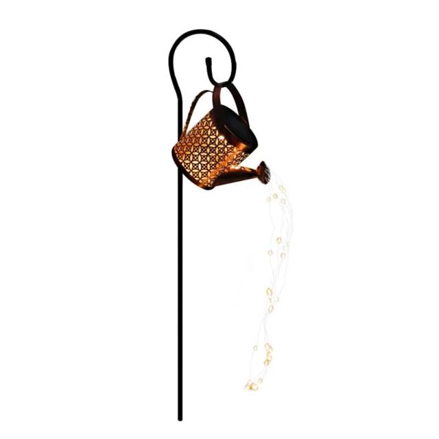 Solar Watering Can Stake Light with Cascading Warm White LED