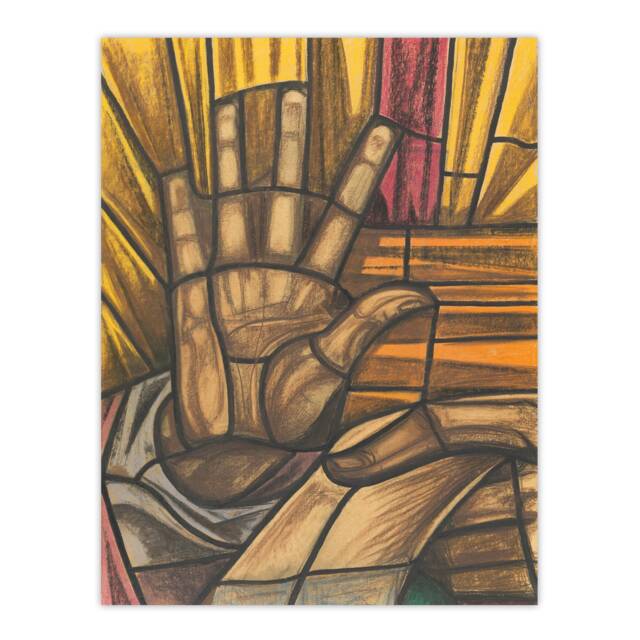 "St Luke Hand Design for Dom Church Holst Wall Art Poster Print 12X16"""