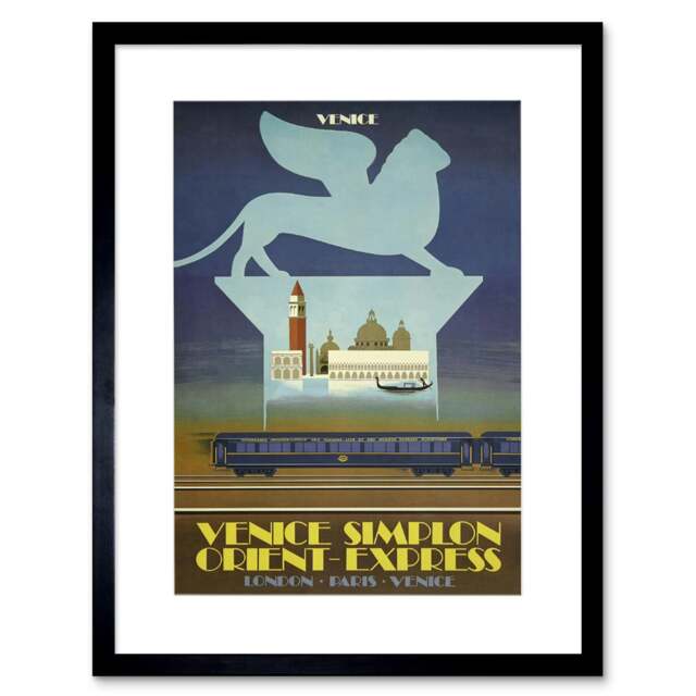 Travel Simplon Tunnel Orient Express Venice London Paris UK Framed Wall Art Print