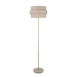 Buxton Light Grey Floor Lamp with Linen Shade