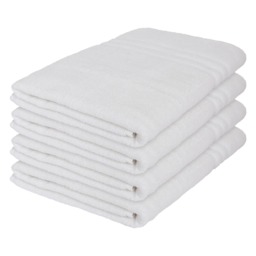Nicola Spring Cotton Bath Sheets - 160cm x 90cm - White - Pack of 4