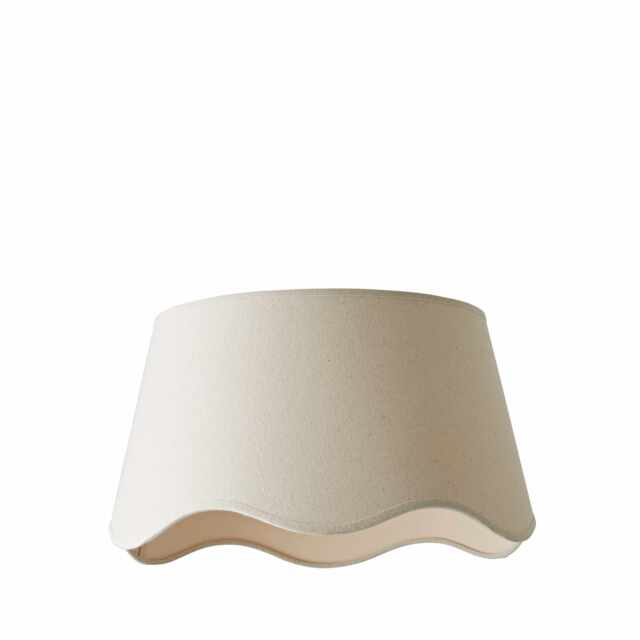 ValueLights Mabel Large Natural Scallop Linen Shade and Bulb
