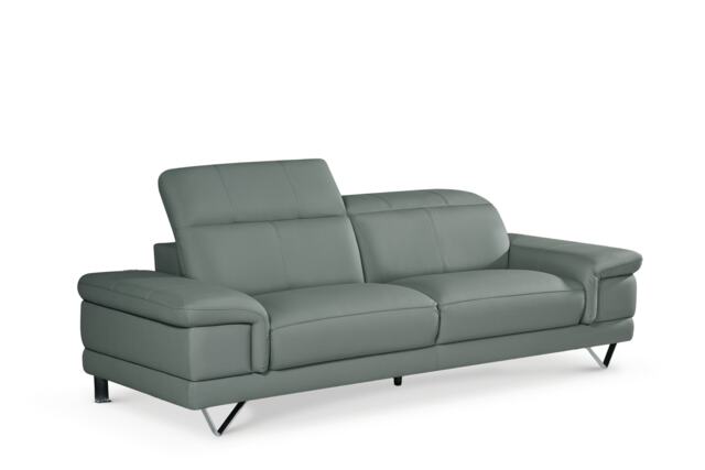 Genuine Leather Grey 3 Seater Sofa CHICAGO