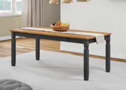 Mercers Furniture Corona Charcoal 6'0 Dining Table Solid Wood Mexican Pine Wooden Long Large Kitchen Dark Grey