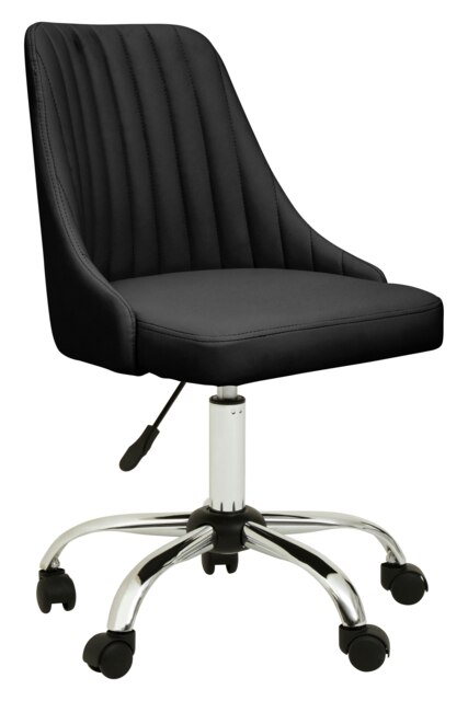 Orsina Brent Ribbed Black And Chrome Home Office Chair