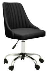 Orsina Brent Ribbed Black And Chrome Home Office Chair