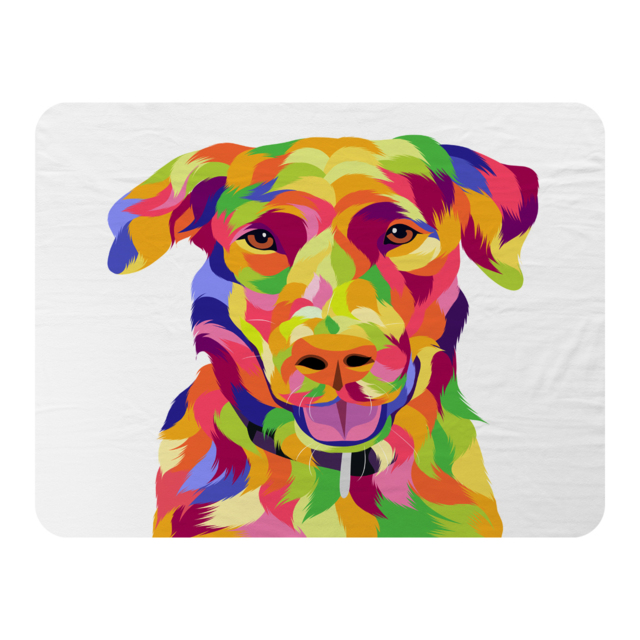 Amazing Illustration of Dog Pop Art Designer Blanket Multi