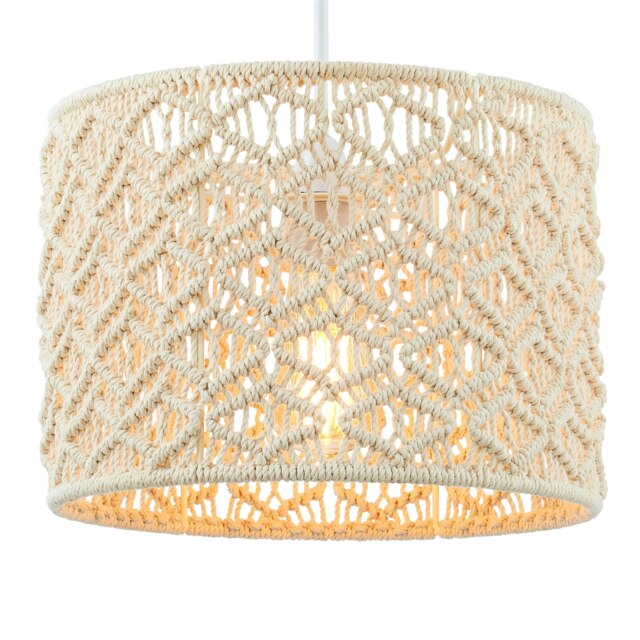 BHS Macrame Easy Fit Light Shade, Ivory Cream Ivory 1