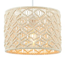 BHS Macrame Easy Fit Light Shade, Ivory Cream Ivory 1