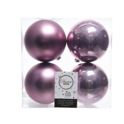 Kaemingk Shatterproof Plain Christmas Baubles (Pack Of 4) Purple Lilac 10cm 1