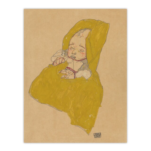Infant Portrait in a Changing Pad Schiele Huge Wall Art Print 18X24 In
